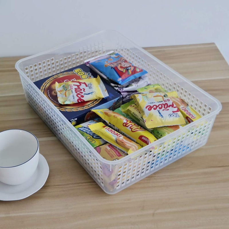 Kekow 6-Pack Clear Plastic Paper Storage Baskets Trays, File Storage Tray Basket - Image 5